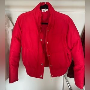 About Us Women’s Bomber Jacket Red
